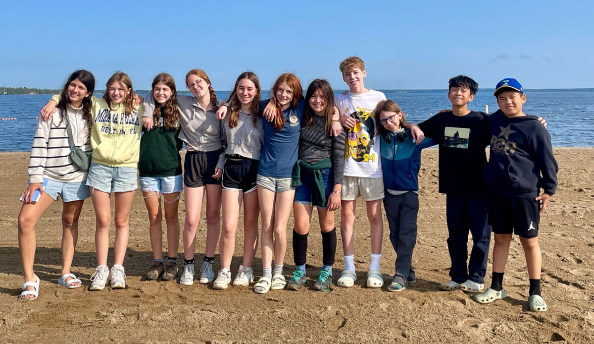 Students on beach